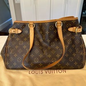 Louis Vuitton BATIGNOLLES leather bag with duster